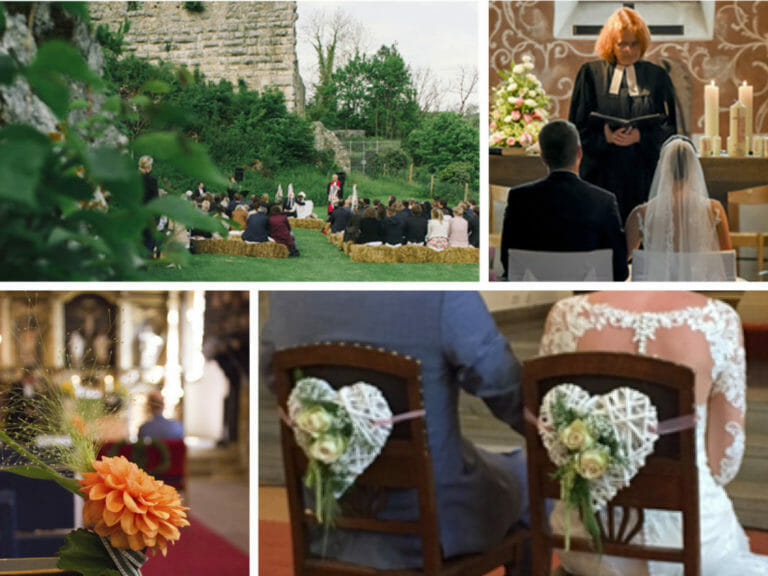 Collage von Hochzeitsbildern